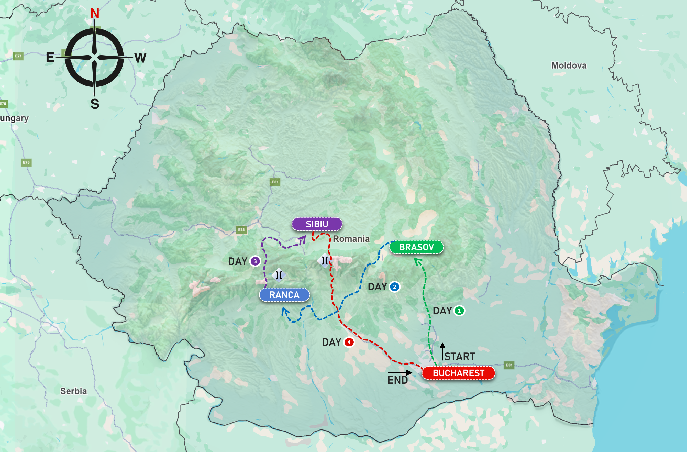 4-Day Carpathian Escape self-guided motorcycle tour